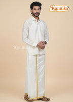 Ottiko Kattiko Dhoti | 1 Inch Jari Dhoti | Velcro Silk Mix Dhoti