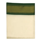 Art Silk 9 Kan Cream Dhoti | Double Layer | Mayilkan Border | Kannika