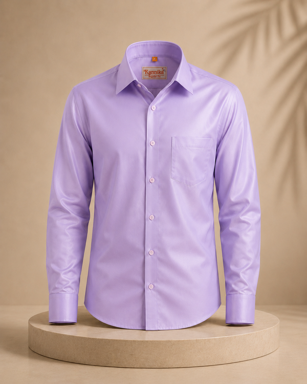 Premium Men's Cotton Shirt – Regular Fit | Full Sleeve | Comfortable Everyday Wear | Purple