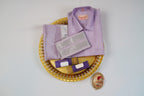 Art Silk Lavander Mappillai Set | 3-in-1 | Double Layer | 1 1/2" Gold Jari Border