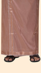 Art Silk Cooper Mappillai Set | 3-in-1 | Double Layer | 1 1/2" Gold Jari Border