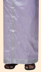 Art Silk Lavander Mappillai Set | 3-in-1 | Double Layer | 1 1/2" Gold Jari Border