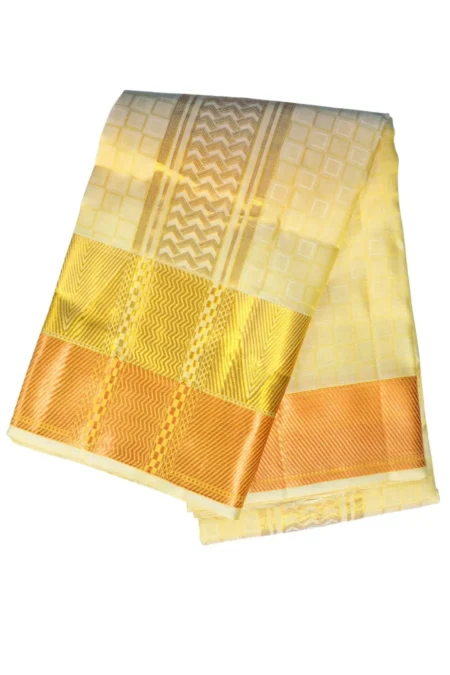 Signature Wear | 5 Inch Zari Border | Pure Silk Emboss Double Border Dhoti | Kannika Dhotis
