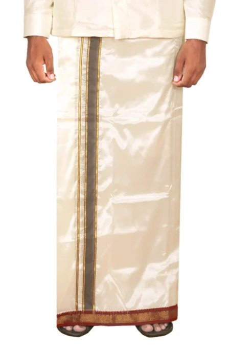 Traditional Mayilkan Heritage Wear | 5Kan Silk Mix Dhoti