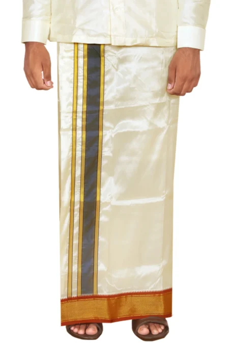 13Kan Art Silk Traditional Mayilkan Dhoti For Men | Kannika