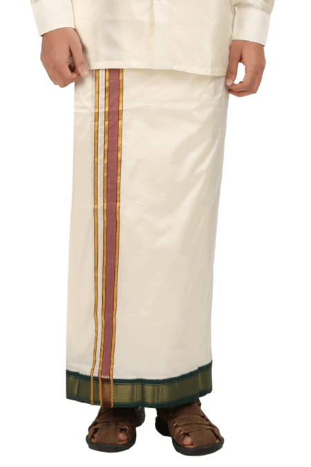 Korvai Silk Dhoti 9Kan a men's ethnic wear | kannika dhotis