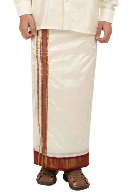 Korvai Silk Dhoti 11Kan a traditional attire | kannika