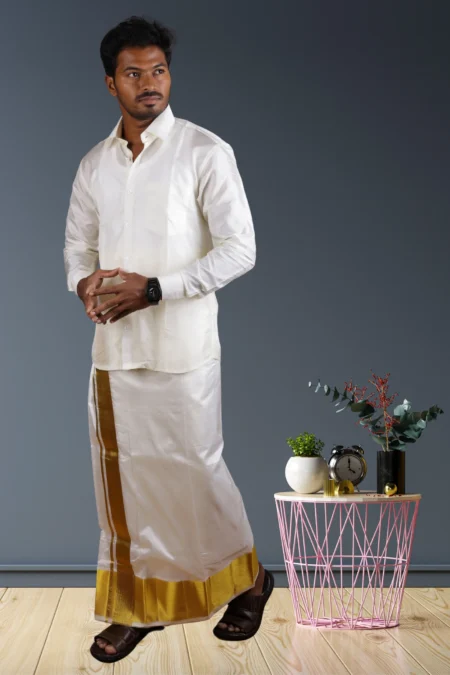 Luxurious Pure Silk Dhoti for Men