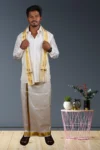 Pure Silk Mappillai Wedding Dhoti Set