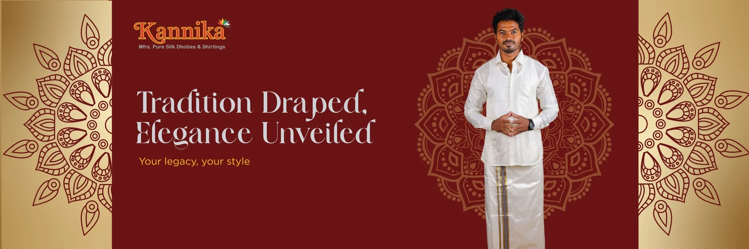 Buy Dhotis Online - Kannika Dhotis | Traditional Wear 3 DB 2